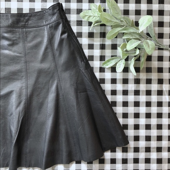 White House Black Market Dresses & Skirts - Black Leather circle skirt